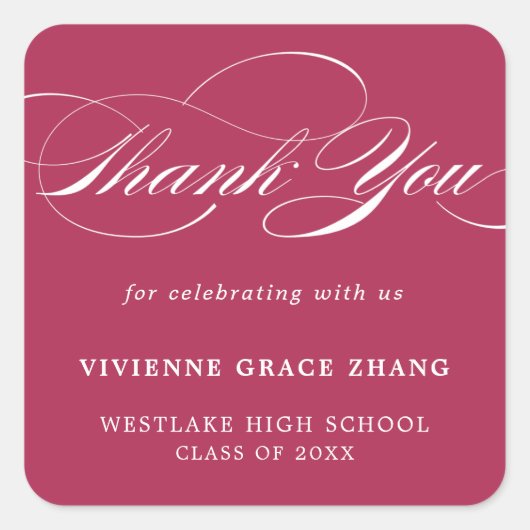 STIJLVOLE ELEGANT SCRIPT THANK YOU STICKER (Voorkant)