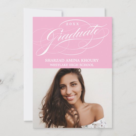 STIJLVOLE ELEGANTE SCRIPT 2 AFSCHEIDSPARTY UITNODI KAART (Voorkant)