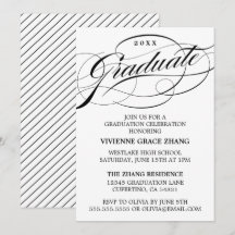 STIJLVOLE ELEGANTE SCRIPT AFSTUDEERFEEST UITNODIGI