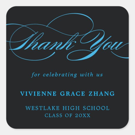 STIJLVOLE ELEGANTE SCRIPT BEDANKT STICKER (Voorkant)