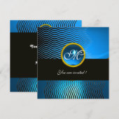 STIJLVOLE GOLVEN MONOGRAM, blauw saffier Kaart (Voorkant / Achterkant)