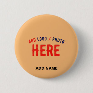 STIJLVOLE MODERNE AANGEPASTE PERZIK ORANJE GECERTI RONDE BUTTON 5,7 CM