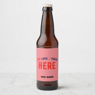 STIJLVOLE MODERNE AANGEPASTE ZALM ROZE GECERTIFICE BIER ETIKET