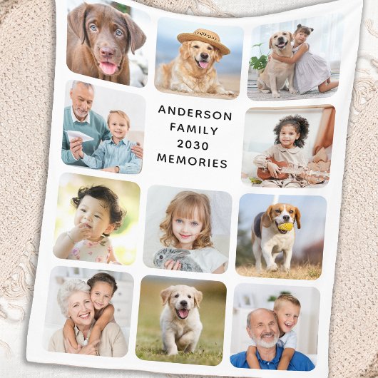 Stijlvolle 11 Fotocollage gepersonaliseerde Afbeel Fleece Deken