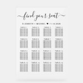 Stijlvolle 16 Tafel Bruiloft Zitje Frosted Acryl Bord (Voorkant)