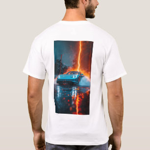 Stijlvolle 2021 Porsche Taycan 4S lichtblauwe auto T-shirt