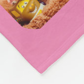 Stijlvolle 24 fotocollage roze fleece deken (Hoek)