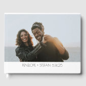 Stijlvolle 2 Full Photo Simple Weddenschap Custom Gastenboek (Voorkant)