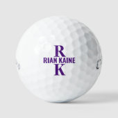 Stijlvolle 2-letters Paarse naam Monogram Golfballen (Voorkant)