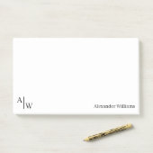 Stijlvolle 2 Monogram Initiaal Professionele Kanto Post-it® Notes (Op bureau)