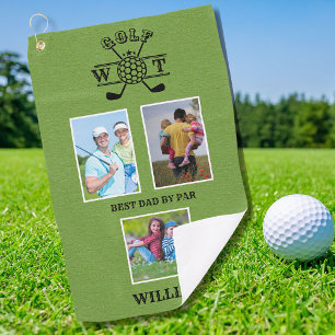Stijlvolle 3 foto beste papa door par golfhanddoek