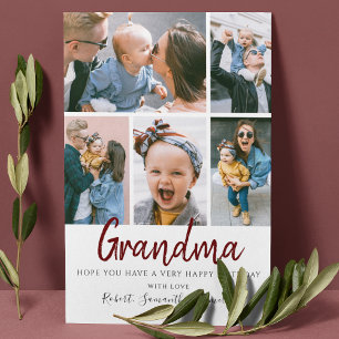 Stijlvolle 5 foto verjaardagskaart