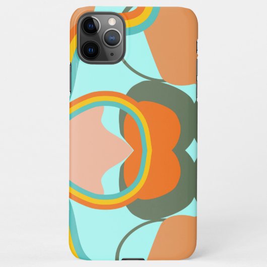 Stijlvolle 70s retro abstract patroon esthetisch iPhone hoesje (Achterkant)
