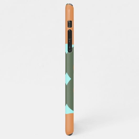 Stijlvolle 70s retro abstract patroon esthetisch iPhone hoesje (Linkerkant)