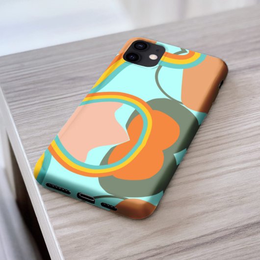 Stijlvolle 70s retro abstract patroon esthetisch iPhone hoesje