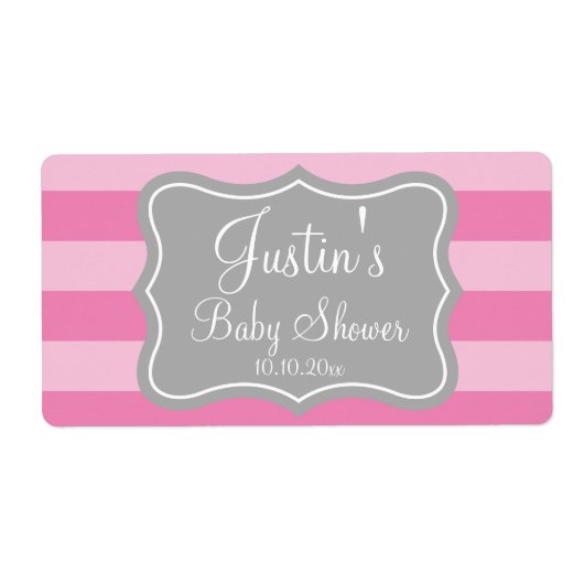 Stijlvolle aangepaste baby showers waterfles stick etiket (Voorkant)