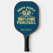 Stijlvolle aangepaste Blauwgroen Initialen voor pe Pickleball Paddle (Voorkant)