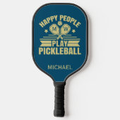 Stijlvolle aangepaste Blauwgroen Initialen voor pe Pickleball Paddle (Achterkant)