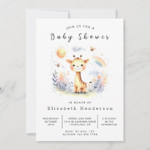 Stijlvolle aangepaste Giraffe Baby shower Kaart