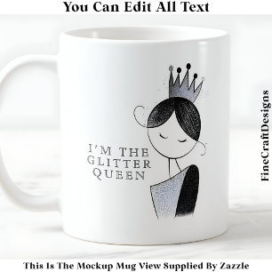 Stijlvolle Aangepaste Glitters Schitter Koningin 0 Koffiemok
