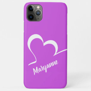 Stijlvolle aangepaste hartennaam en telefoonkwesti iPhone 11 pro max hoesje