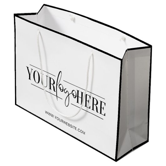 Stijlvolle aangepaste Logo met website minimalist Groot Cadeauzakje (Achterkant Gekanteld)