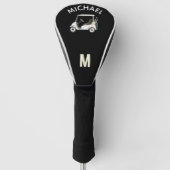 Stijlvolle aangepaste monogram winkelwagen naam golfheadcover (Voorkant)