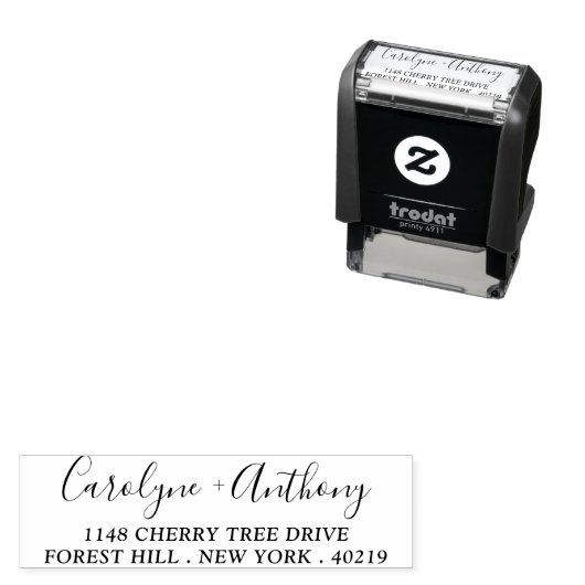 Stijlvolle aangepaste naam en zelfinkend adres  zelfinktende stempel (In situ)