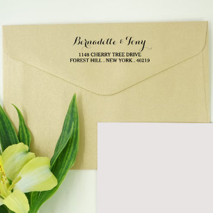 Stijlvolle aangepaste naam en zelfinkend adres  zelfinktende stempel