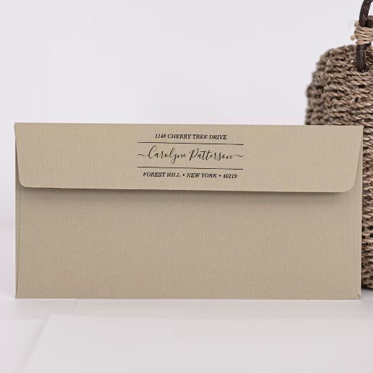 Stijlvolle aangepaste naam en zelfinkend adres  zelfinktende stempel