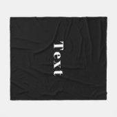 Stijlvolle aangepaste naam of andere tekst | Zwart Fleece Deken (Voorkant (Horizontaal))
