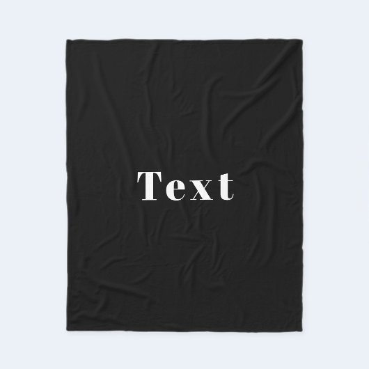 Stijlvolle aangepaste naam of andere tekst | Zwart Fleece Deken