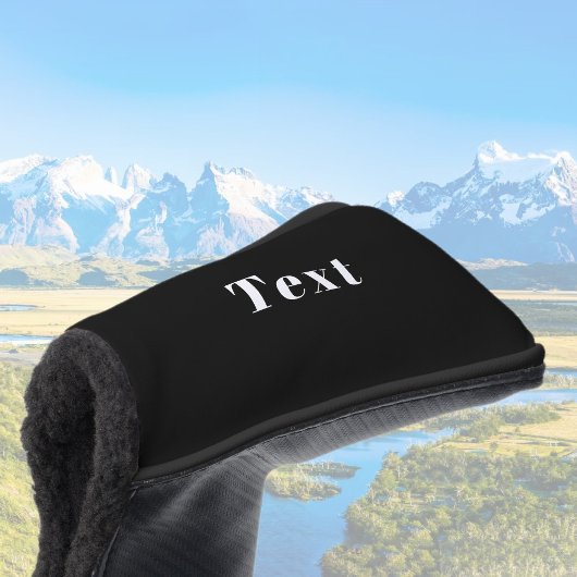 Stijlvolle aangepaste naam of andere tekst | Zwart Golfheadcover