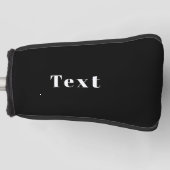 Stijlvolle aangepaste naam of andere tekst | Zwart Golfheadcover (Voorkant)