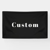 Stijlvolle aangepaste naam of andere tekst | Zwart Spandoek (Horizontaal)
