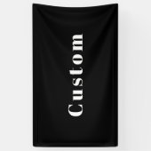 Stijlvolle aangepaste naam of andere tekst | Zwart Spandoek (Verticaal)