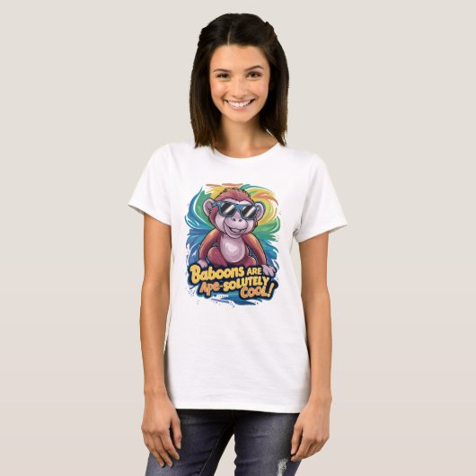 Stijlvolle Aap: Bavianen zijn aap-absoluut cool T-shirt (Voorkant volledig)