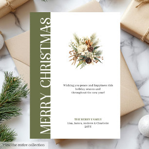 Stijlvolle aardetinten Kerstgroetkaart Feestdagenkaart