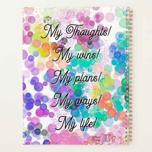 Stijlvolle Abstracte Bokeh My Happy Days Monogram Planner (Achterkant)