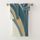 Stijlvolle Abstracte marmer in Blauwgroen en goud Bad Handdoek (Insitu)