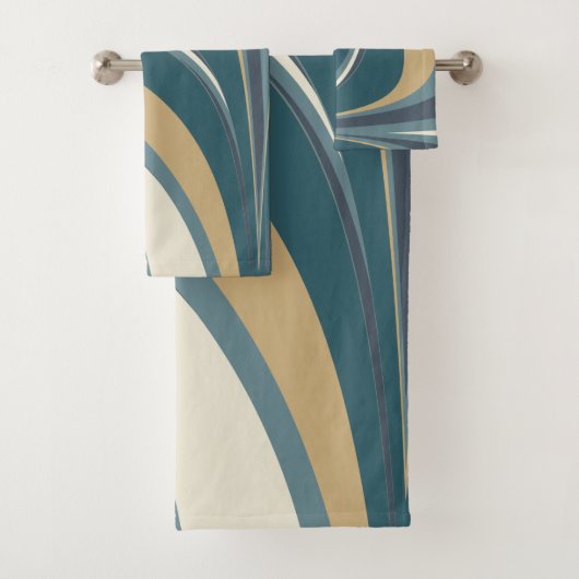 Stijlvolle Abstracte marmer in Blauwgroen en goud Bad Handdoek (Insitu)