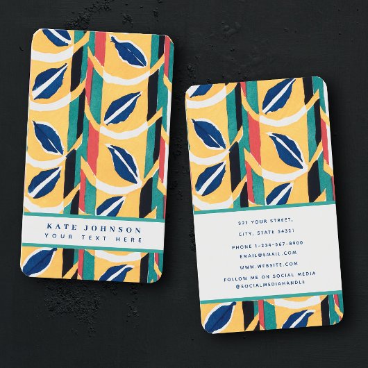 Stijlvolle Abstracte Retro Kleurrijke Waterverf Visitekaartje