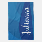 Stijlvolle Abstracte vormen in blauwe, persoonlijk Theedoek (Verticaal)