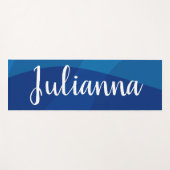 Stijlvolle Abstracte vormen in blauwe, persoonlijk Yogamat (Voorkant (horizontaal))