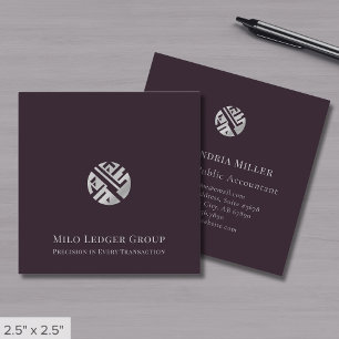 Stijlvolle Accounting Tax Consulting Custom Logo Vierkante Visitekaartje