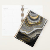Stijlvolle Agaat met Zwart en Goud Marmer Planner (Display)