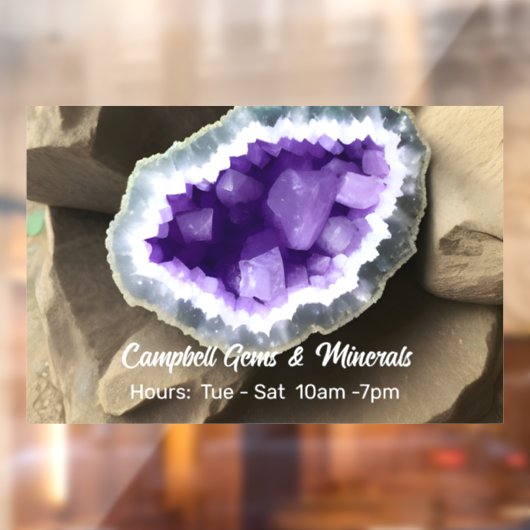 Stijlvolle Amethist Geode Aangepaste Zakelijke Raamsticker (Vel 2)