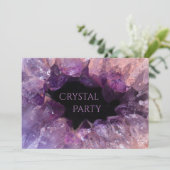 Stijlvolle Amethyst Crystal Party Kaart (Staand voorkant)