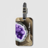 Stijlvolle Amethyst Geode Custom Bagagelabel (Voorkant (verticaal))