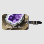 Stijlvolle Amethyst Geode Custom Bagagelabel (Voorkant (horizontaal))